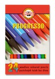 Koh-I-Noor Progresso 8758/24 henger alakú famentes 24 különböző színű színes ceruza készlet (24 db)