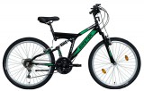 Koliken Biketek Eland 2.0 26 összteleszkópos MTB kerékpár fekete-zöld