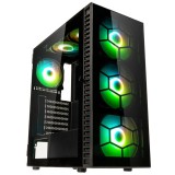 Kolink Observatory HF Plus Glass ARGB ATX miditorony számítógépház, fekete