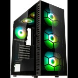 Kolink Observatory HF Plus Glass ARGB Midi torony Számítógép ház Fekete (OBSERVATORY HF PLUS GB)