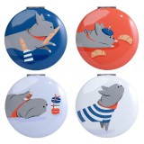 Kompakt Tükör, Fém - Bertrand, a Francia Bulldog, fehér