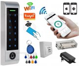 Komplett Kódos Kártyás beléptető mágneszárral TuyaSmart WIFI távirányítással RFID-M4-WIFI-PRO-RING-EX1
