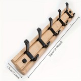 Könnyen Szerelhető Bambusz Falikampó - Sokoldalú Kabát- és Kulcstartó Bejárathoz, Nappaliba, Hálószobába - Laza Stílusú Tárolási Megoldás Fa színű 5 horog