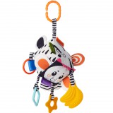 Kontrasztos puha textil activity kocka játék rágókával - babakocsira, kiságyra, autósülésre - Tumama