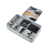 Konyhai evőeszköztartó fiókba, kétszintes rendező - praktikus konyhai kiegészítő - evőeszköztároló fiókba