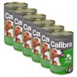 Konzerv Calibra Dog Adult bárány, marha és csirke azpikban,  6 x 1240g