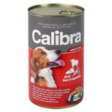 Konzerv Calibra Dog Adult marha, máj és zöldség aszpikban, 1240g