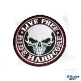 Koponya felirattal hátfelvarró, nagyméretű