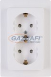 KOPP 920902086 HK 05 kettős dugalj gyerekvédelemmel fehér Süllyesztett 250V 16A IP20