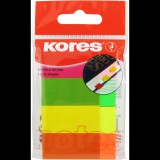 KORES 20 x 50 mm, 4 x 50 lap, többféle neon színű papír címkék (45104)