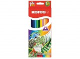 Kores Akvarell ceruza készlet, hegyezővel, ecsettel, 12 különböző szín