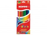 Kores Duo kétvégű, háromszögletű, színes ceruza készlet, 12 szín
