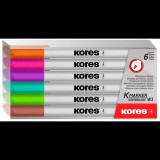 Kores K-Marker 1-3mm kúpus Tábla- és flipchart marker készlet - 6 különböző szín (22846)