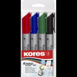 KORES K-MARKER flipchart táblákhoz, kerek hegy - 4 szín a szettben (21344)