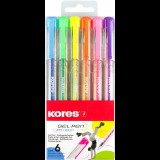 KORES K11 Gel Pen Neon, hegy 0,8 mm, 6 szín (28216)