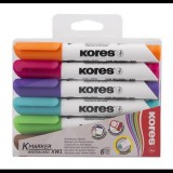 Kores Marka 3-5mm Táblamarker készlet 6 szín (20802)