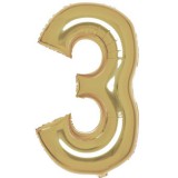 KORREKT WEB Arany White Gold 3-as szám fólia lufi 87 cm