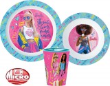 KORREKT WEB Barbie Stylish étkészlet, micro műanyag szett, pohárral 260 ml