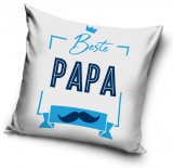 KORREKT WEB Beste Papa Mustache párnahuzat 40x40 cm