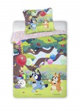 KORREKT WEB Bluey Garden Party gyerek, ovis ágyneműhuzat 100×135cm, 40×60 cm