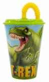 KORREKT WEB Dinoszaurusz T-Rex szívószálas pohár, műanyag 430 ml
