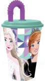 KORREKT WEB Disney Jégvarázs Ice Magic szívószálas pohár, műanyag 430 ml