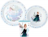 KORREKT WEB Disney Jégvarázs Royally Cool Karácsonyi étkészlet, micro műanyag szett, pohárral 260 ml
