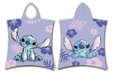 KORREKT WEB Disney Lilo és Stitch, A csillagkutya Purple strand törölköző poncsó 50x115 cm