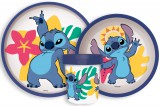KORREKT WEB Disney Lilo és Stitch Palms csúszásmentes étkészlet, micro műanyag szett