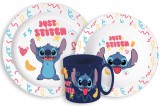 KORREKT WEB Disney Lilo és Stitch Palms étkészlet, micro műanyag szett bögrével 265 ml