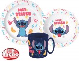KORREKT WEB Disney Lilo és Stitch Palms étkészlet, micro műanyag szett bögrével 350 ml