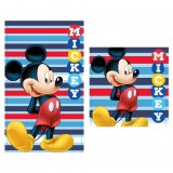KORREKT WEB Disney Mickey Striped kéztörlő, arctörlő, törölköző szett