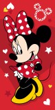 KORREKT WEB Disney Minnie Pretty in Red fürdőlepedő, strand törölköző 70x140cm