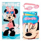 KORREKT WEB Disney Minnie Swimming törölköző és úszószemüveg szett