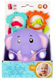 KORREKT WEB Elefánt Purple baba fürdőjáték gyűrűkkel