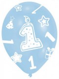 KORREKT WEB Első születésnap Blue léggömb, lufi 6 db-os 11 inch (27,5 cm)