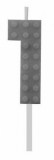 KORREKT WEB Építőkocka 1-es Grey Blocks tortagyertya, számgyertya