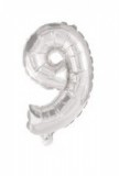 KORREKT WEB Ezüst Silver 9-es szám fólia lufi 10 cm