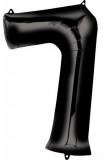 KORREKT WEB Fekete Black óriás szám fólia lufi 7-es, 88x55 cm