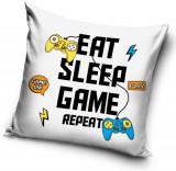 KORREKT WEB Gamer Repeat White párnahuzat 40x40 cm