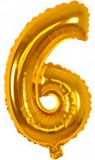 KORREKT WEB Gold, Arany mini 6-os szám fólia lufi 35 cm