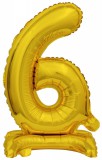 KORREKT WEB Gold, Arany mini 6-os szám fólia lufi talppal 38 cm