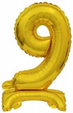 KORREKT WEB Gold, Arany mini 9-es szám fólia lufi talppal 38 cm
