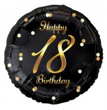 KORREKT WEB Happy Birthday 18 B&C Gold fólia lufi 36 cm