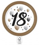 KORREKT WEB Happy Birthday 18 Milestone papírtányér 8 db-os 23 cm FSC