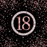 KORREKT WEB Happy Birthday 18 Rose Gold szalvéta 20 db-os 33x33 cm