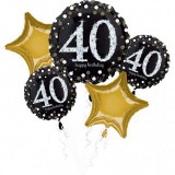 KORREKT WEB Happy Birthday 40 Fólia lufi 5 db-os szett