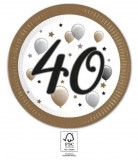 KORREKT WEB Happy Birthday 40 Milestone papírtányér 8 db-os 23 cm FSC