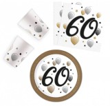 KORREKT WEB Happy Birthday 60 Milestone party szett 36 db-os 23 cm-es tányérral