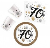 KORREKT WEB Happy Birthday 70 Milestone party szett 36 db-os 23 cm-es tányérral